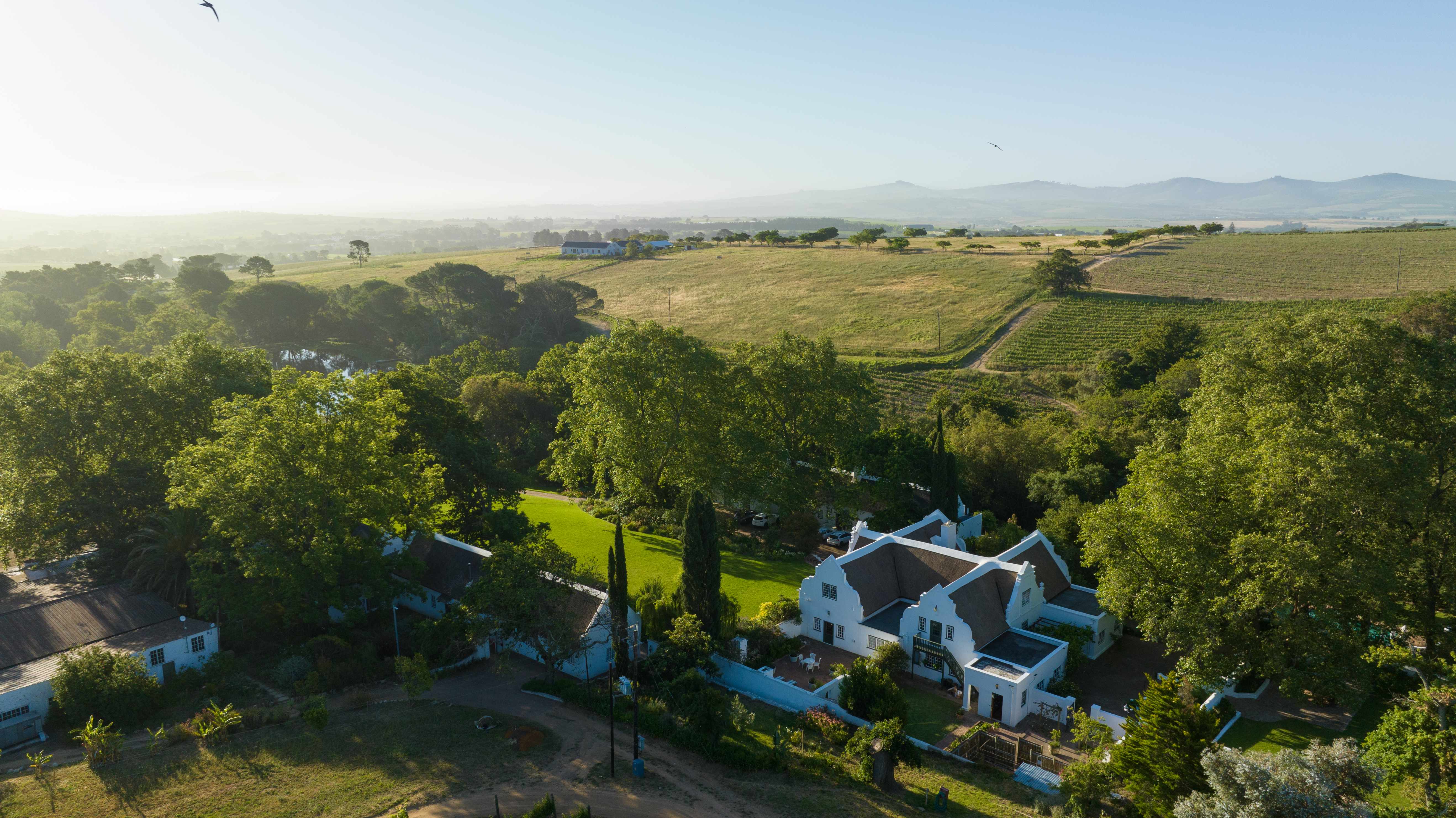 Aerial view of Navarre Residence estate and vineyards
